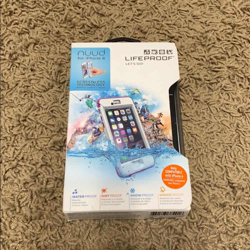 I phone 6 or 6s life proof case nuud and hot pink